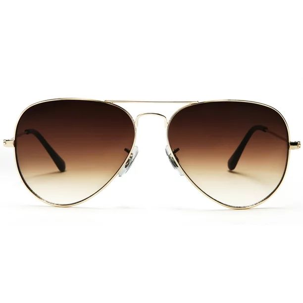 Samba Shades Unisex Classic Aviator Sunglasses Brown Frame Brown Lens - Glen & Ivy Sky Inspired | Walmart (US)