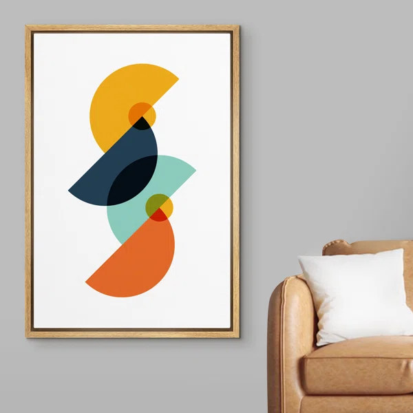 " Tilted Multicolor Semi Circles " on Canvas | Wayfair North America