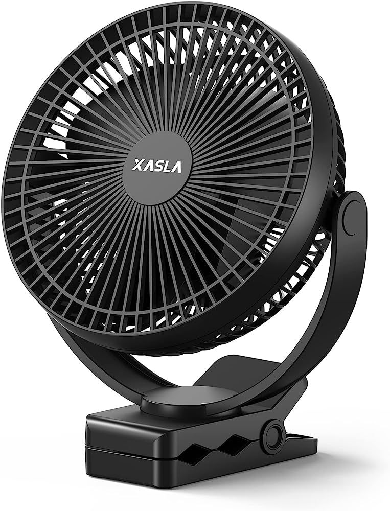 xasla 10000mAh Portable Clip on Fan, 8 inch Rechargeable Battery Operated Fan, 24 Hours Work Time... | Amazon (US)