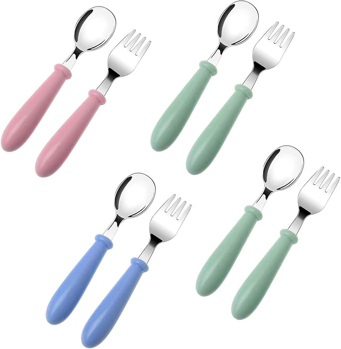 8 Pcs Toddler Spoons and Forks, Stainless Steel Toddler Utensils Kids Silverware Children's Safe ... | Amazon (CA)