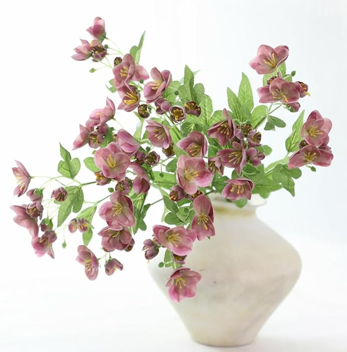 3Pcs Artificial Helloborus Silk Flowers Stem 21.6In Fake Hellebore Eranthis for Wedding Centerpie... | Amazon (US)