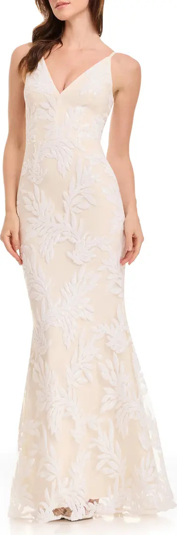 Sharon Embellished Lace Evening Gown | Nordstrom