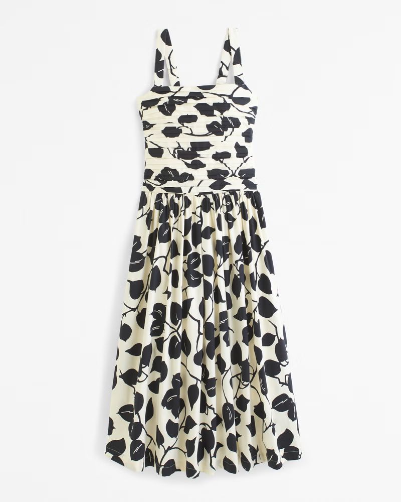 The A&F Emerson Drop Waist Midi Dress | Abercrombie & Fitch (US)