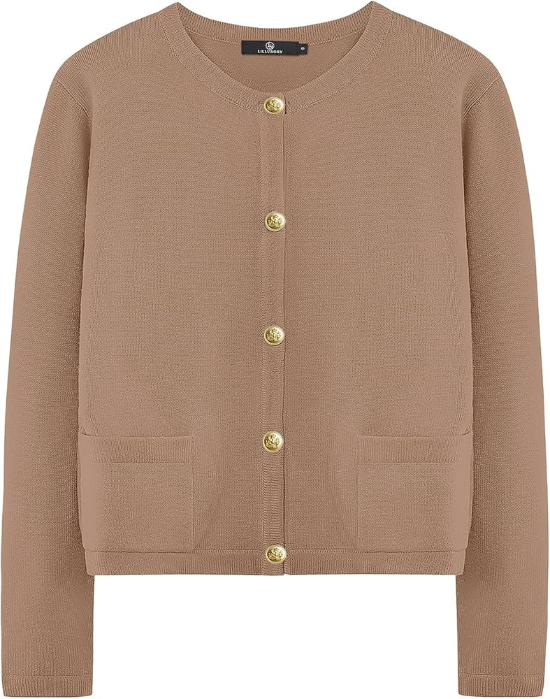 LILLUSORY Women's Cardigan Sweaters 2025 Fall Oufits Clothes Fashion Trendy Long Sleeve Tops Casu... | Amazon (US)