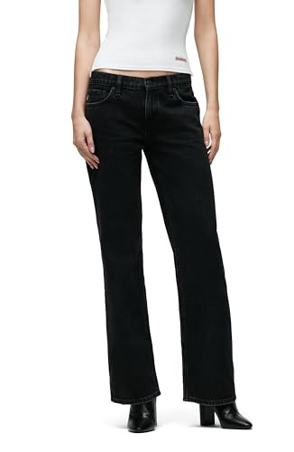 Hudson Women's Kelli Low Rise Loose Fit Straight Leg Jean, Stone Black, 31 | Amazon (US)