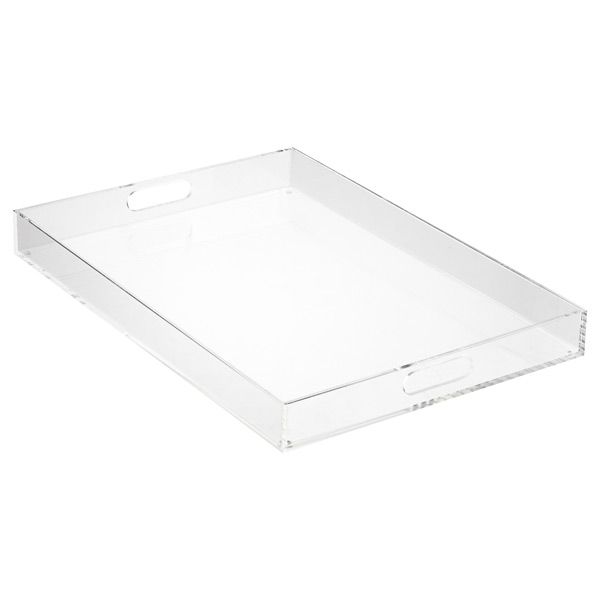 Rectangular Acrylic Serving Tray with Handles | The Container Store