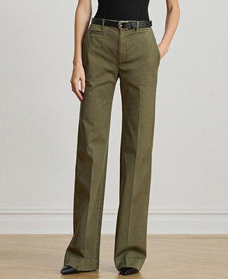 Lauren Ralph Lauren Women's Stretch Cotton Chino Flare Pants - Macy's | Macy's