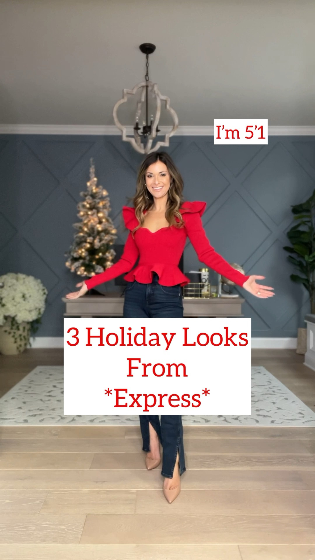 Holiday looks//peplum red sweater//xs//tie waist red top//xs//soft off shoulder bodysuit//xs//mid rise soft jeans//0 short//5’1//red trousers//0 short//

#LTKunder50 #LTKsalealert #LTKHoliday