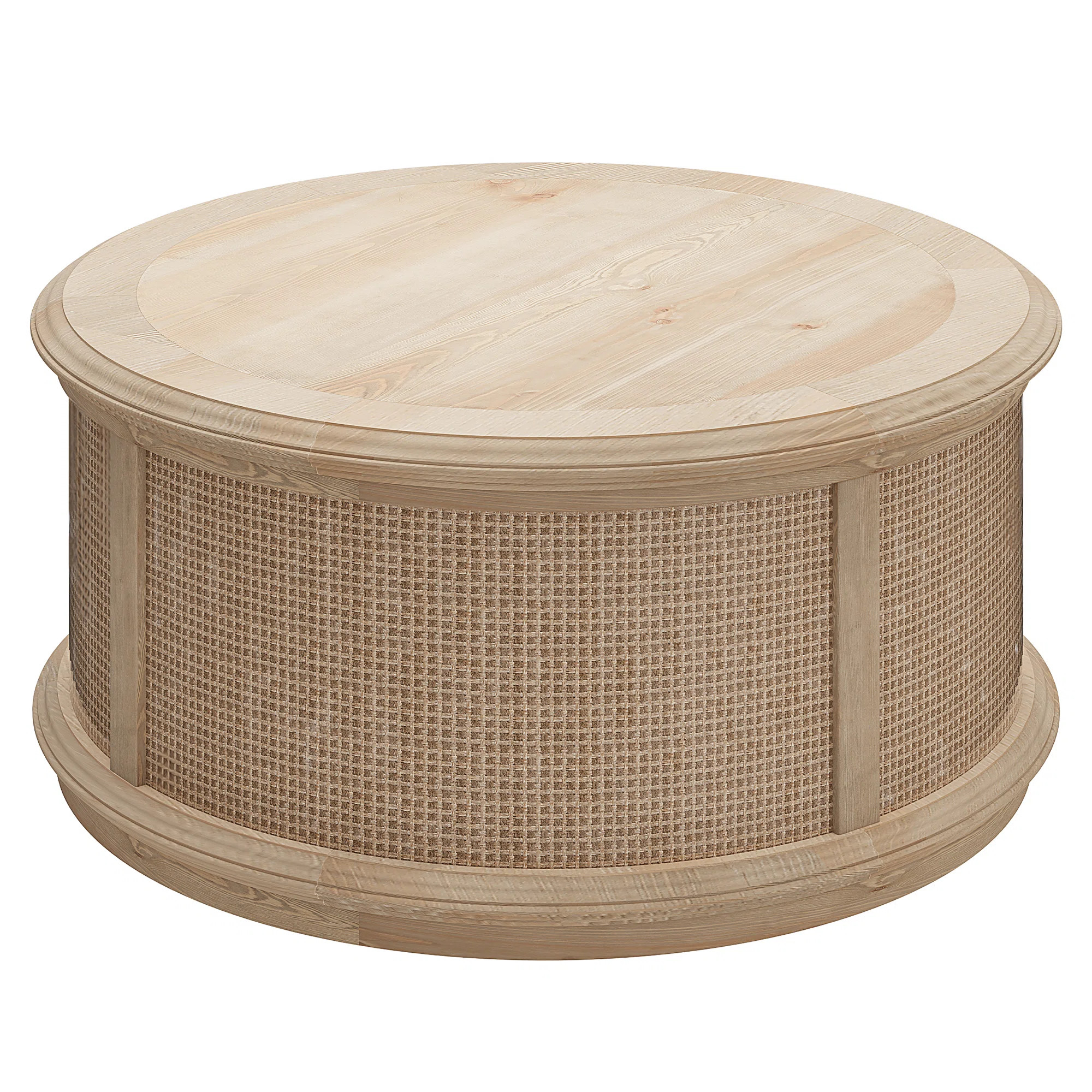 Britnie Round Rattan Drum Lift Top Coffee Table | Wayfair North America