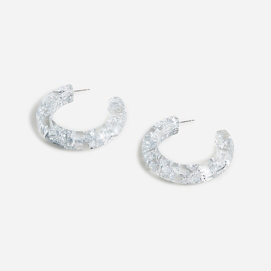 Made-in-Italy silver-flake hoop earrings | J. Crew US