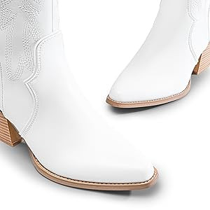 DREAM PAIRS Womens Cowboy Boots Wide Calf Cowgirl Knee High Boots Comfortable Pull On Zipper Chun... | Amazon (CA)