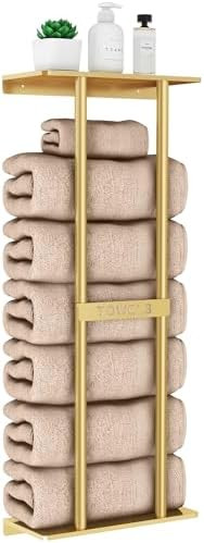Bathroom Towel Storage Rack for Bathroom, 30 inch Towel Racks Wall Mounted with Shelf Can Holds 6... | Amazon (US)