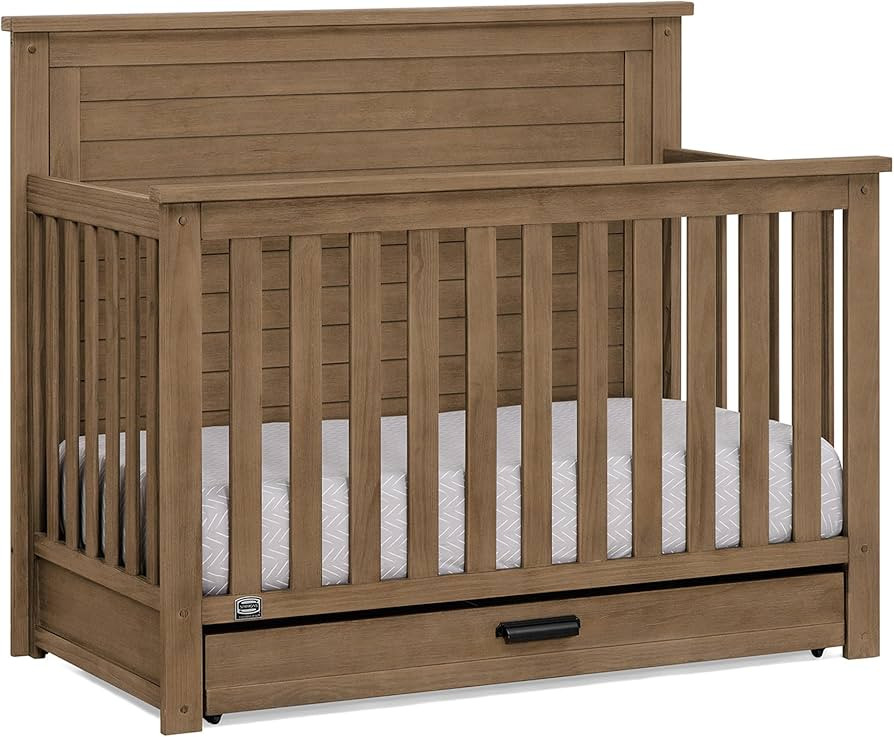 Delta Children Simmons Kids Caden 6-in-1 Convertible Crib with Trundle Drawer, Greenguard Gold Ce... | Amazon (US)
