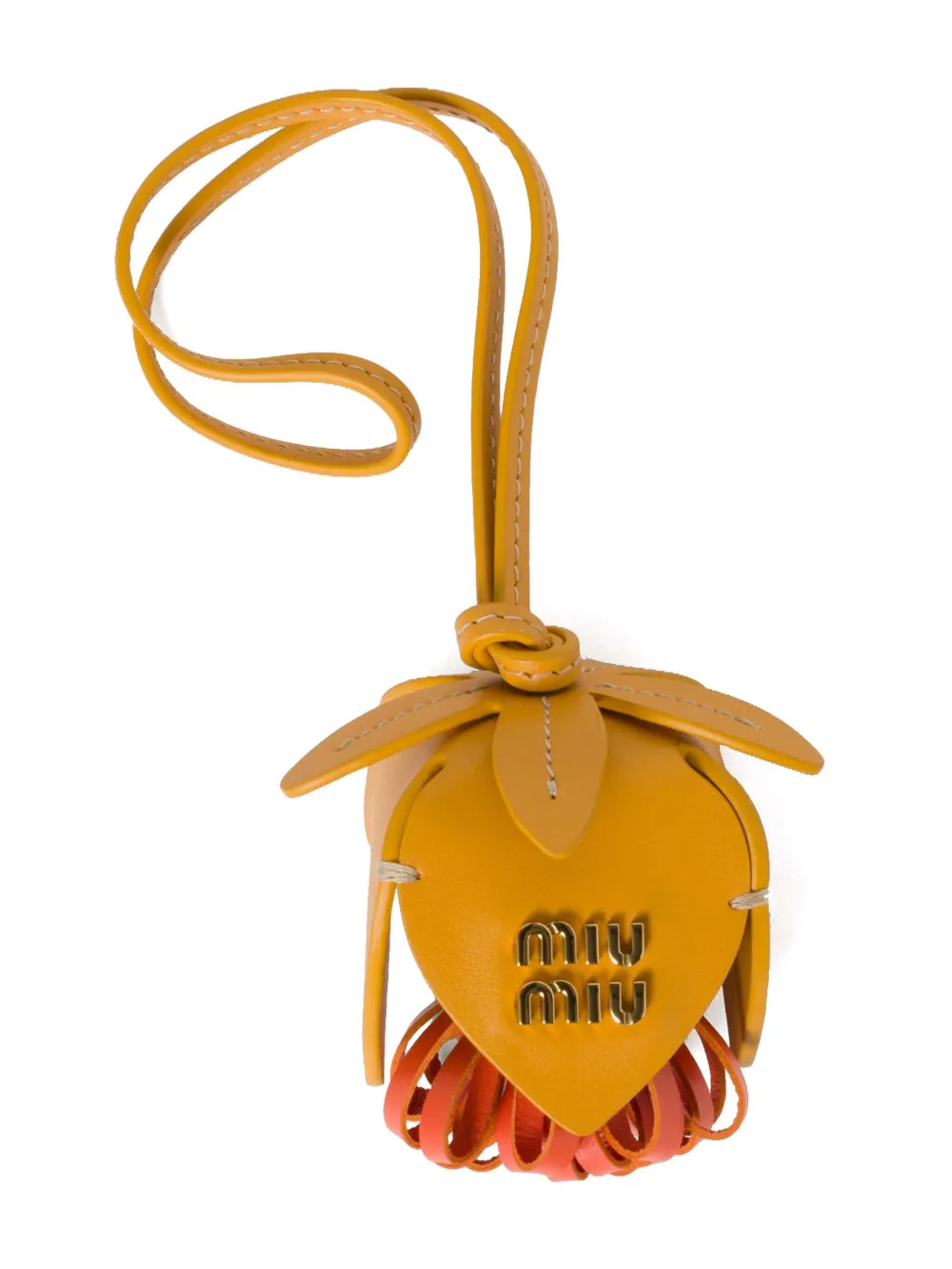 Miu Miu logo-lettering Leather Bag Charm - Farfetch | Farfetch Global