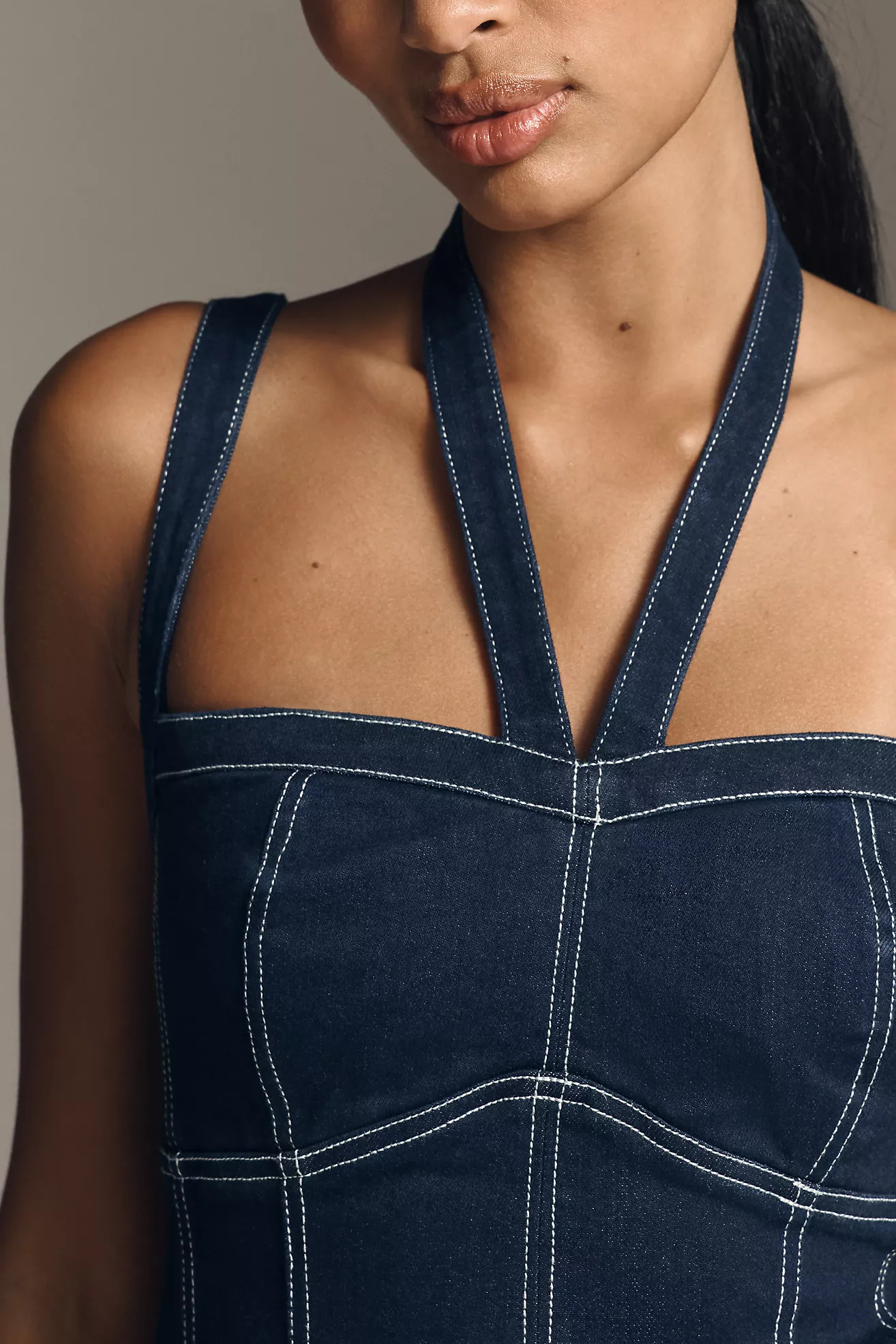 Pilcro Strappy Seamed Fitted Midi Dress | Anthropologie (US)