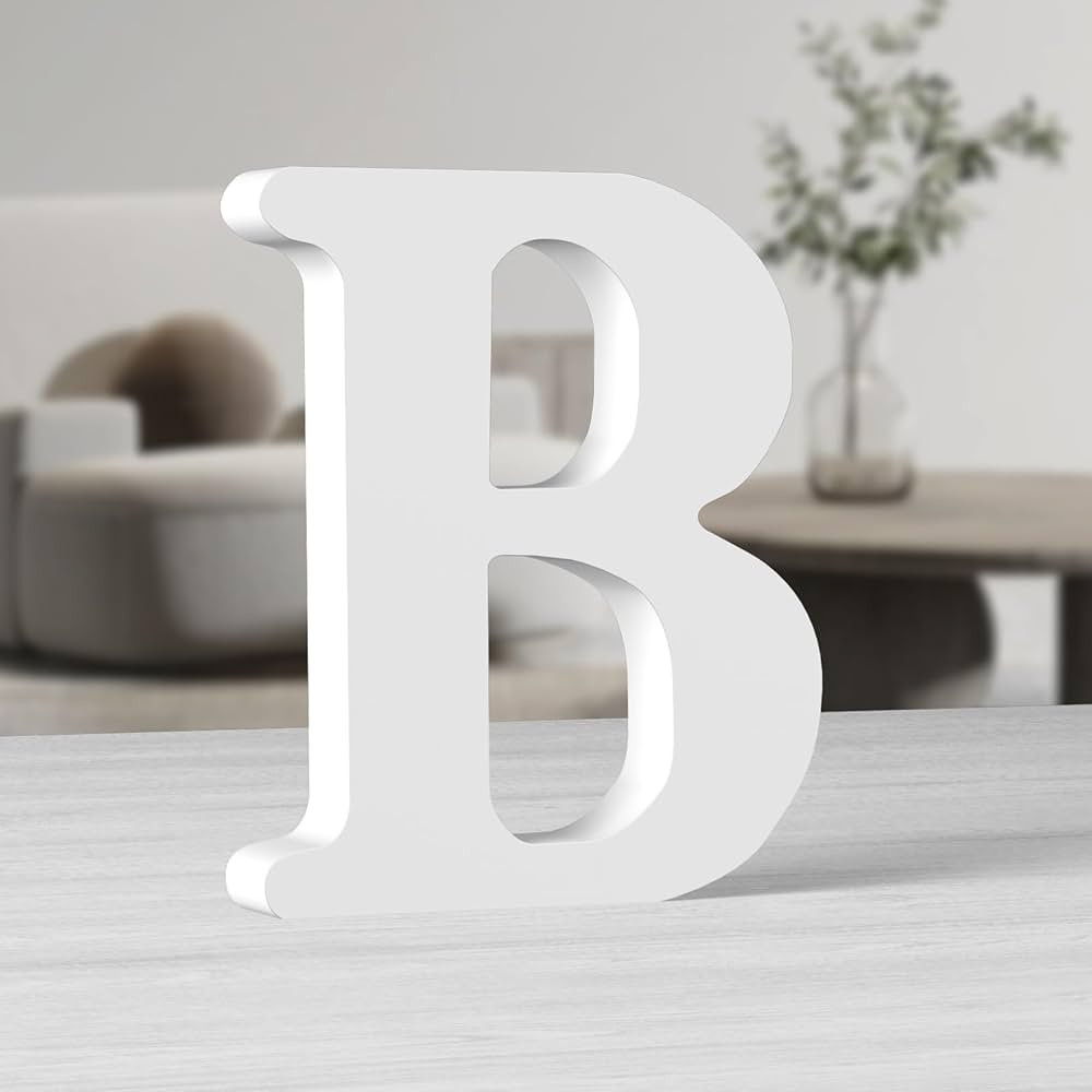 AOCEAN 10 Inch White Big Wood Letters, Unfinished Wooden Letters for Wall Decor Decorative Standi... | Amazon (US)