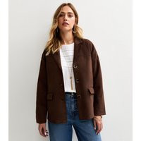 Women's Brown Faux Suede Button Up Jacket New Look | New Look (UK)