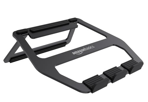 Amazon Basics Aluminum Portable Foldable Laptop Support Stand for Laptops up to 13", Black | Amazon (US)