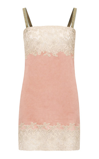 Lace-Trimmed Silk-Satin Mini Dress | Moda Operandi (Global)