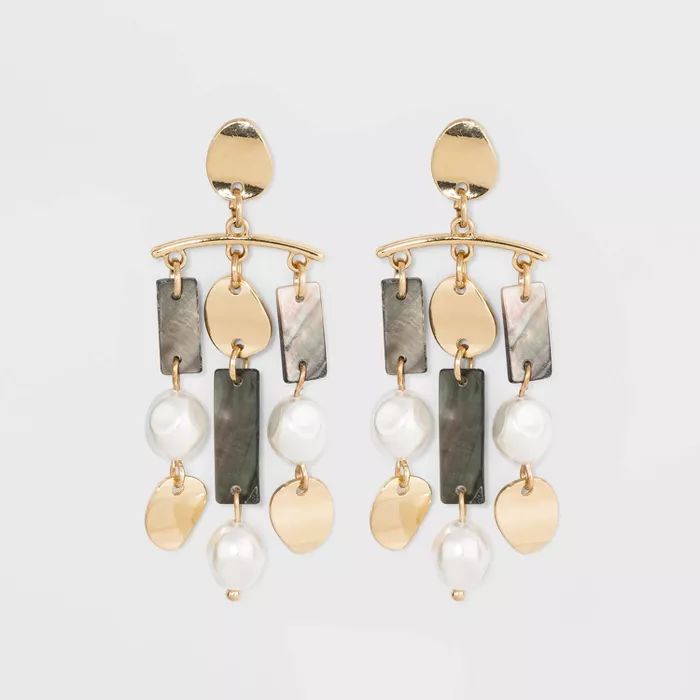 Pearl and Shell Dangle Drop Earrings - A New Day™ | Target