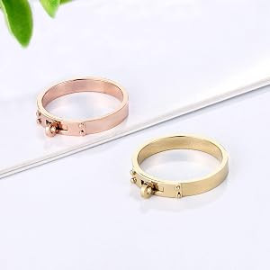 Love Friendship Ring 14K Gold Silver Rose Plated Stainless Steel Promise Ring Wedding Band Jewelr... | Amazon (US)