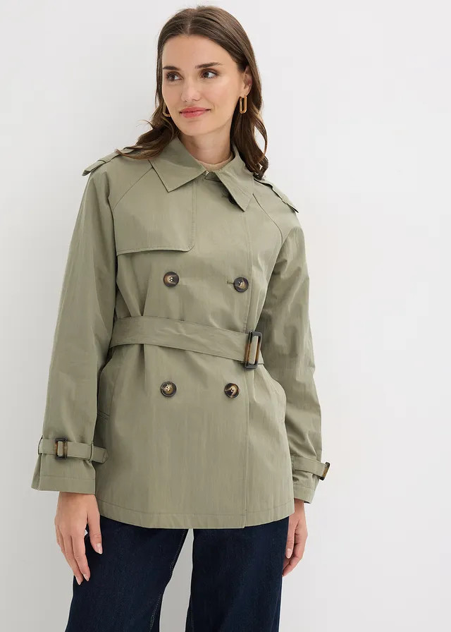 Korte trenchcoat rookkaki | Bonprix NL (Influencer)