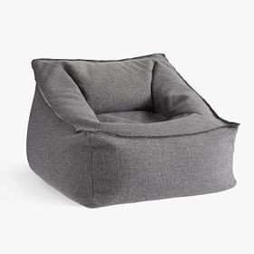 Large Tweed Charcoal Modern Bean Bag Lounger | Pottery Barn Teen
