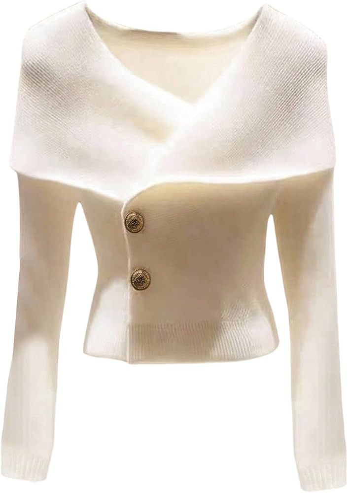 MakeMeChic Women's Business Elegant Winter Cardigan Long Sleeve Wrap Button Down Sweaters | Amazon (US)