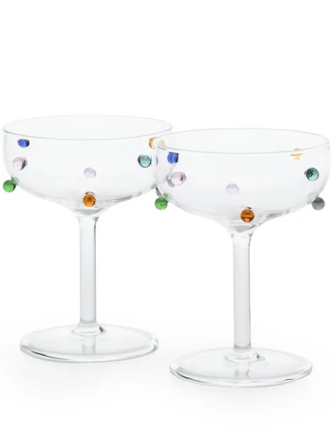 Pomponette glass champagne coupes (set of 2) | Farfetch Global