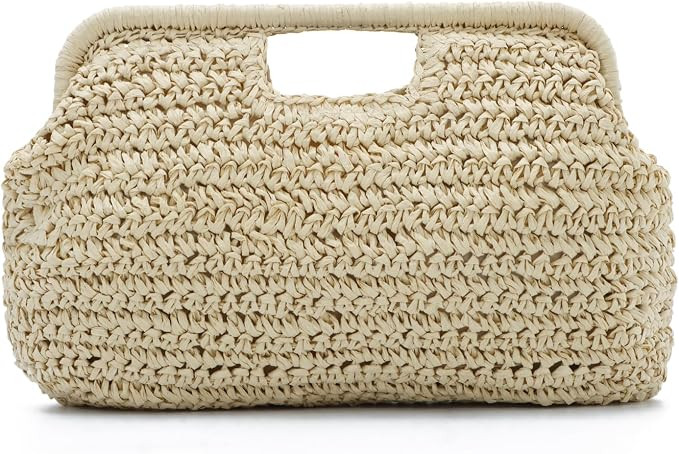 EVEOUT Straw Clutch for Women Summer Boho Raffia Beach Purse Bag Holiday Woven Tote Handbag for W... | Amazon (UK)