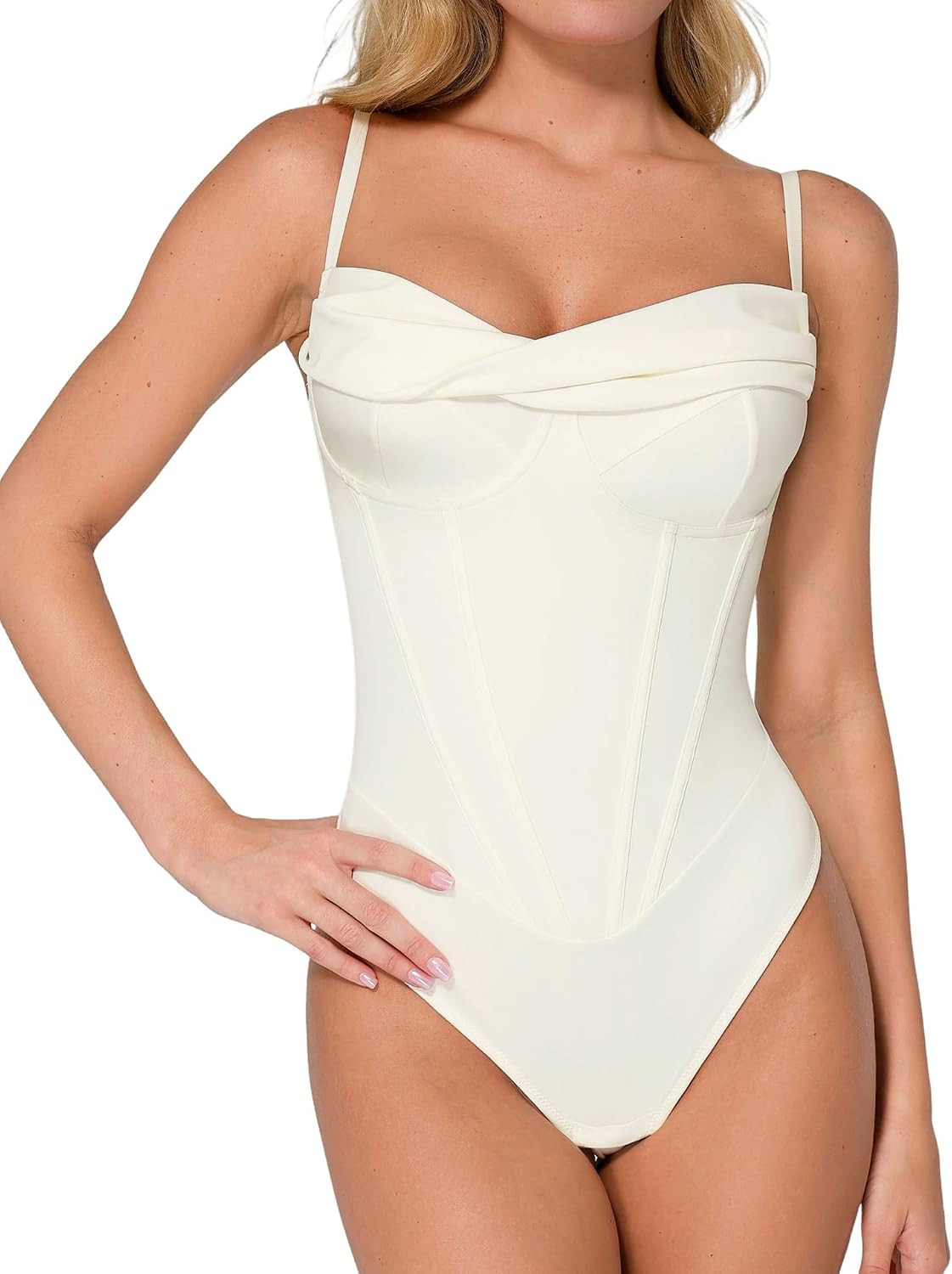 Popilush Bodysuits for Women Tummy Control Shapewear Corset Tops | Amazon (US)