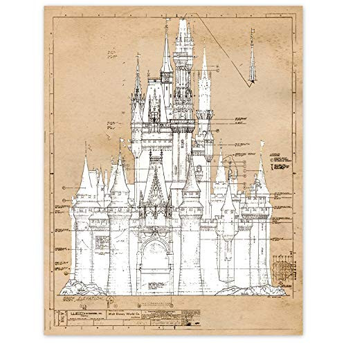 Cinderella Castle Vintage Patent Poster Prints, Set of 1 (11x14) Unframed Photo, Great Wall Art D... | Amazon (US)
