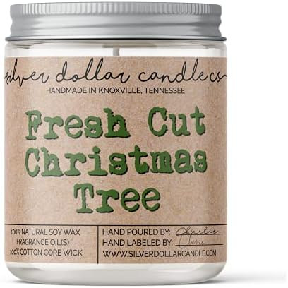 Fresh Cut Christmas Tree Scented Candle 8oz Hand-Poured 100% Soy Wax by Silver Dollar Candle Co | Amazon (US)