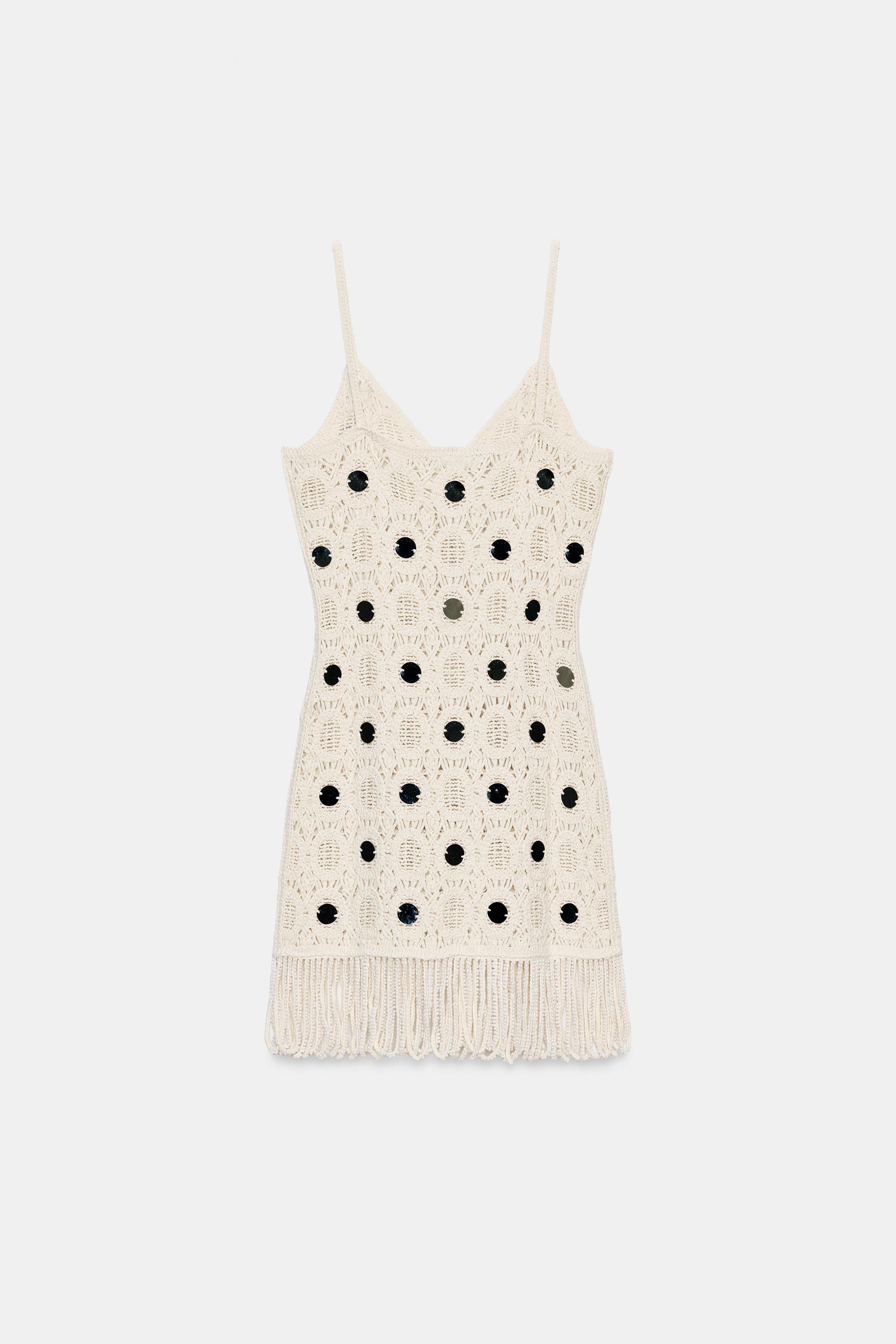 FRINGED MIRROR KNIT DRESS | Zara US
