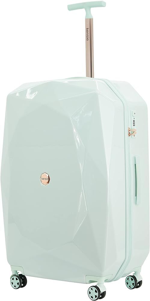kensie Women's 3D Gemstone TSA Lock Hardside Spinner Luggage, Mint, 20-Inch Carry-On | Amazon (US)