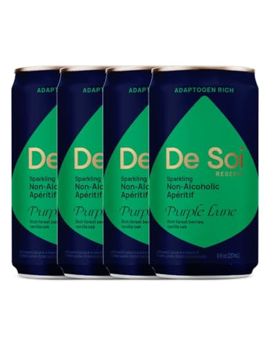De Soi Purple Lune Non-Alcoholic Drinks 4-Pack (8 fl oz) Variety Pack - Ready to Drink Beverages, Alcohol Free Alternative, Sparkling Aperitifs with Adaptogens, Natural Botanicals | Amazon (US)