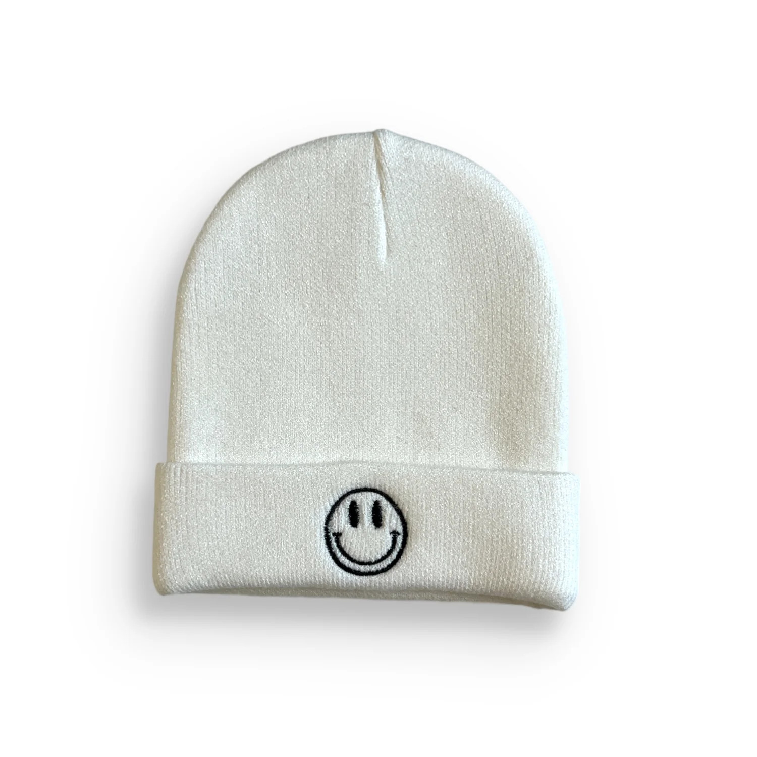 BAMBOO CUFF SMILE BEANIE- WHITE | millie + roo