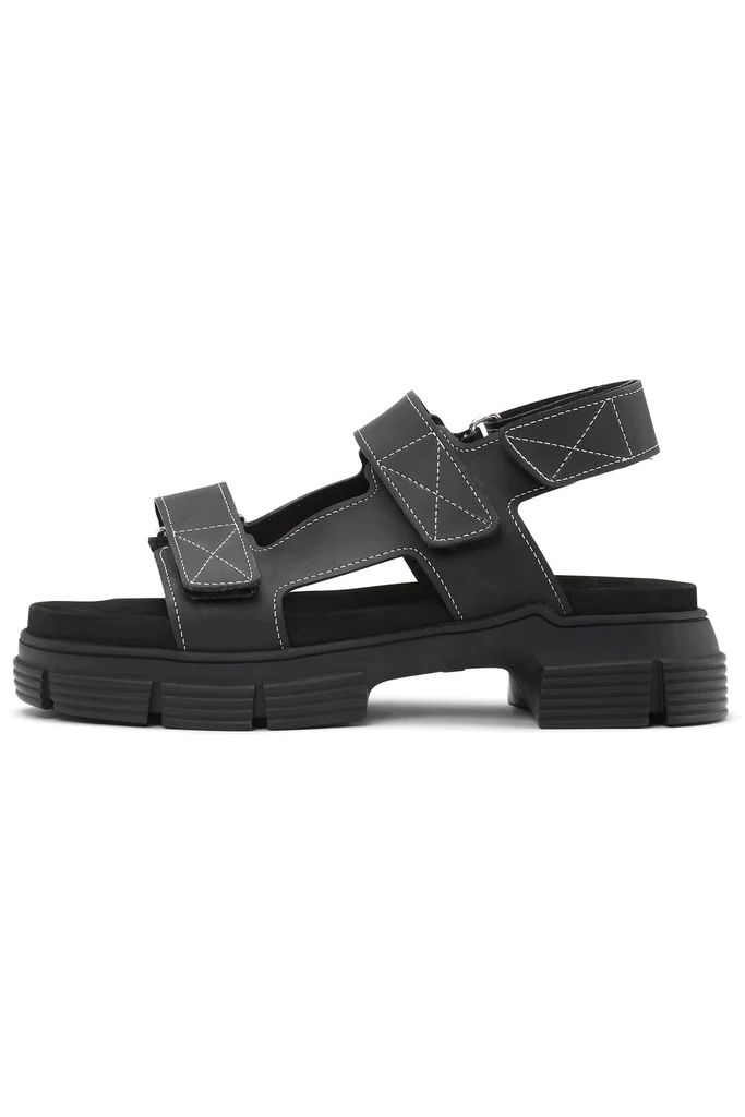 Recycled Rubber Sandal in Black | Hampden Clothing