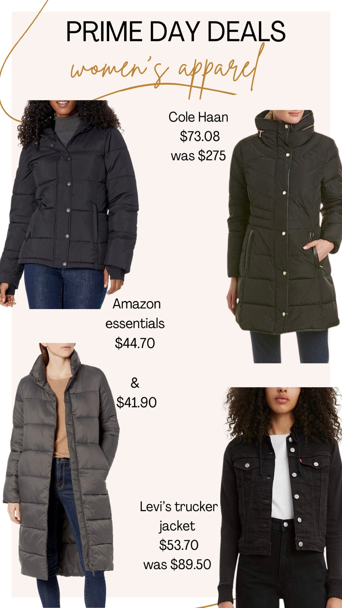 Prime day women’s jackets! Perfect for the fall and winter! 

#amazonprime #amazonessentials #colehan #levis #jackets #sale 

#LTKsalealert #LTKunder100