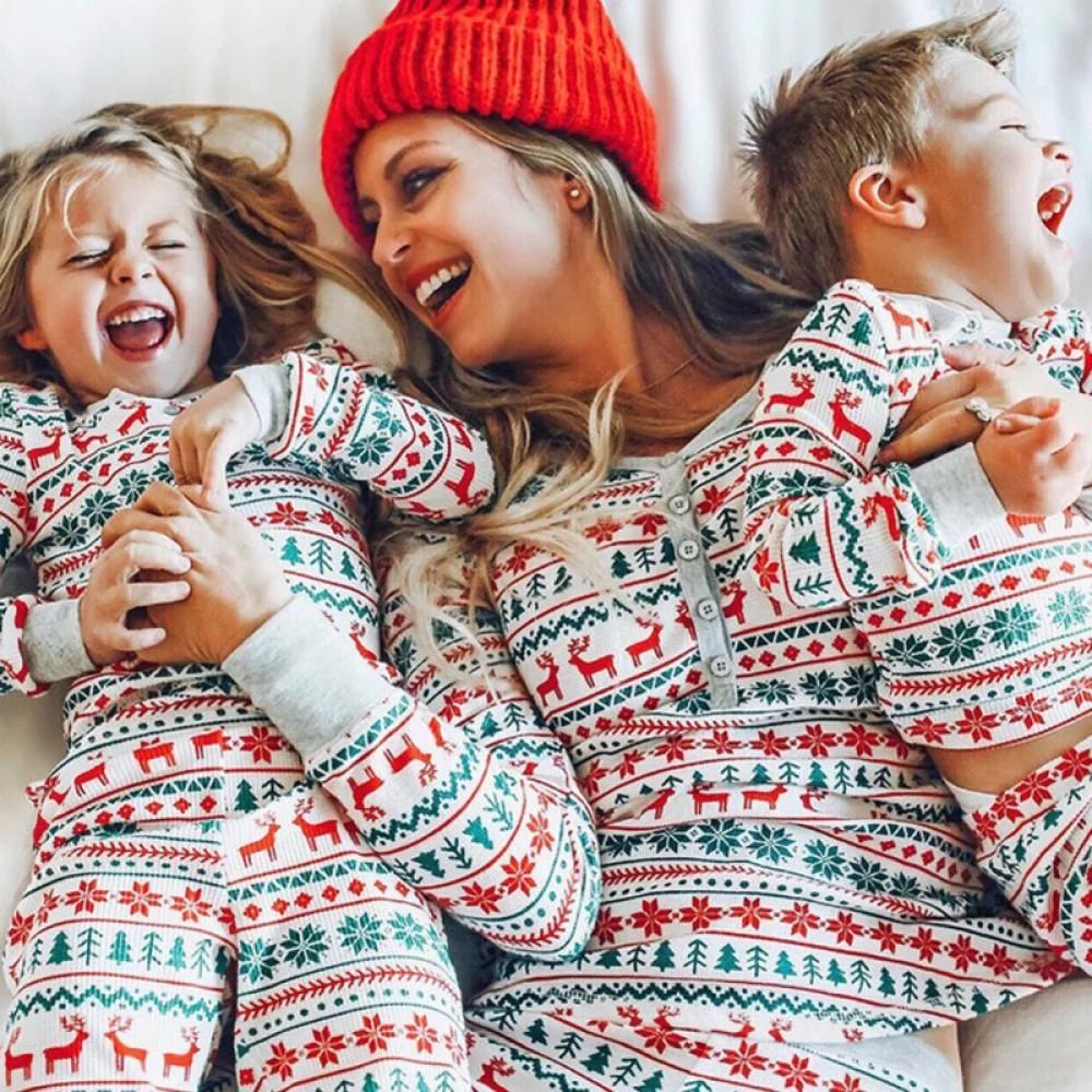 Family Matching Pajamas Christmas Jammies Clothes Cotton Holiday Nightwear Household Sleepwear Se... | Walmart (US)