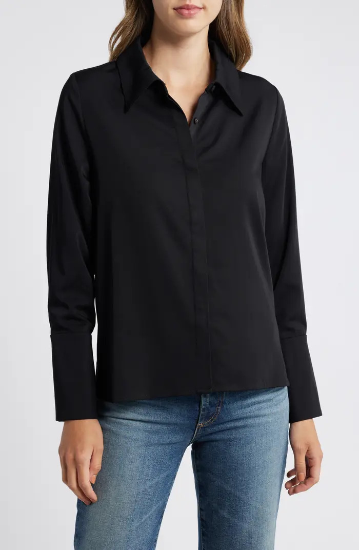 Flare Cuff Button-Up Shirt | Nordstrom