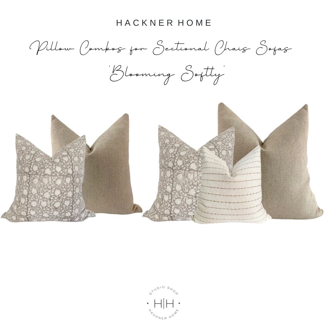 Sectional Chaise Pillow Combo | Blooming Softly | Hackner Home (US)