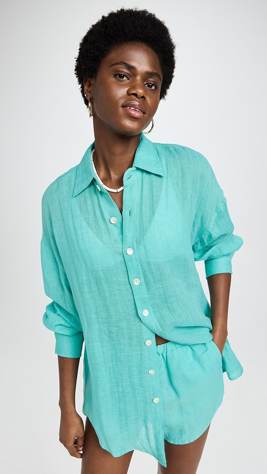 Playa Linen Oversized Shirt Dress | Shopbop