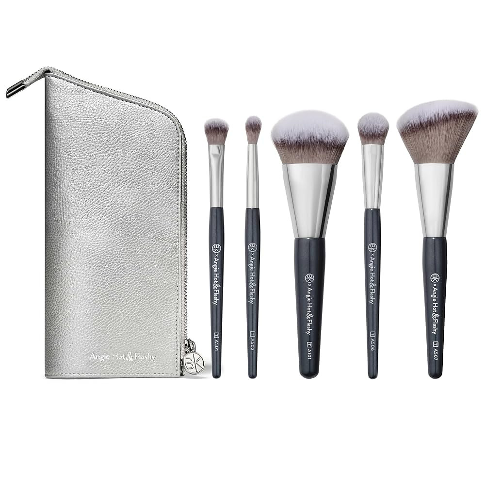 BK BEAUTY BRUSHES - ANGIE HOT & FLASHY Travel Brush Set with Pouch - Foundation Makeup Brushes - ... | Amazon (US)