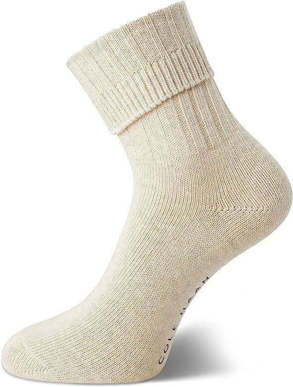 Cole Haan Women's Socks - Foldover Turn Cuff Cushion Crew Socks | Amazon (US)