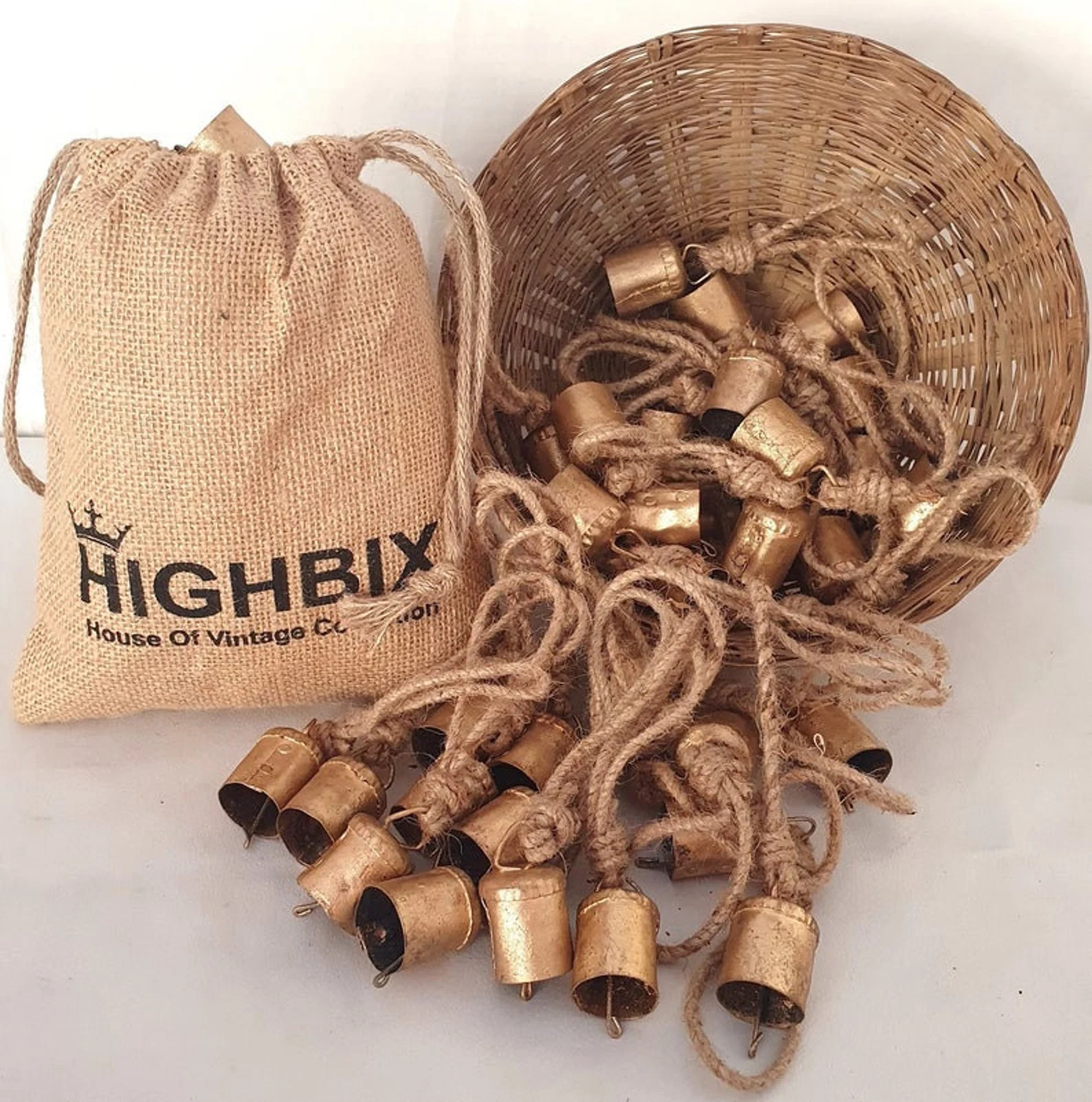 HIGHBIX 4cm Vintage Rustic Lucky Cylinder Shaped Tin Cow Bells Handmade Christmas Décor Bells Wi... | Etsy (US)