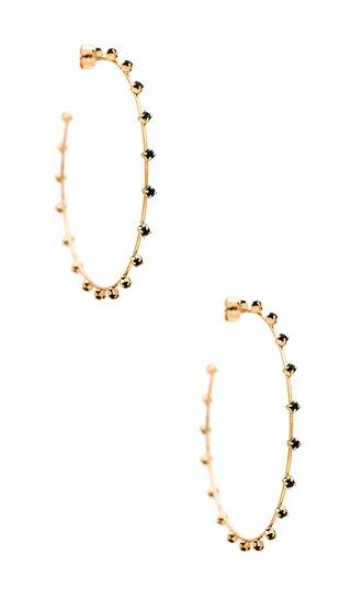 Studded Hoops in Black Crystals | Revolve Clothing (Global)