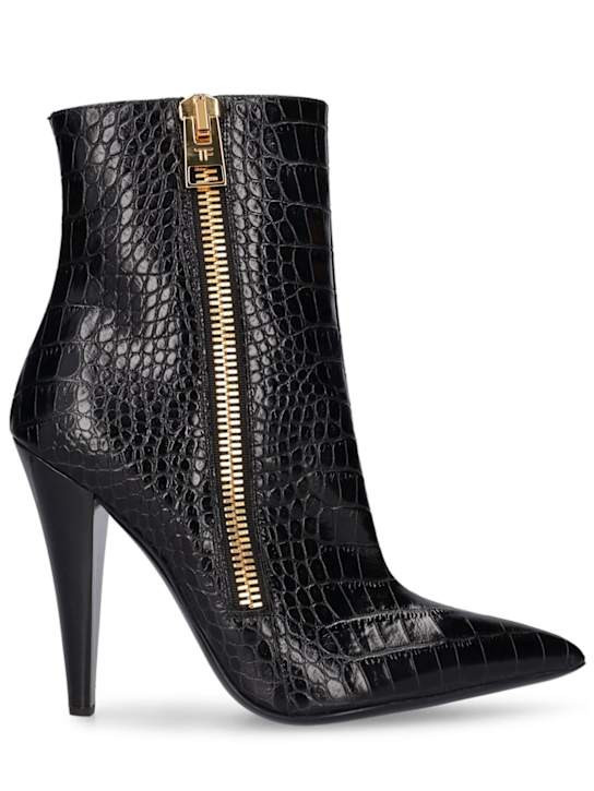 105mm Croc embossed ankle boots | Luisaviaroma