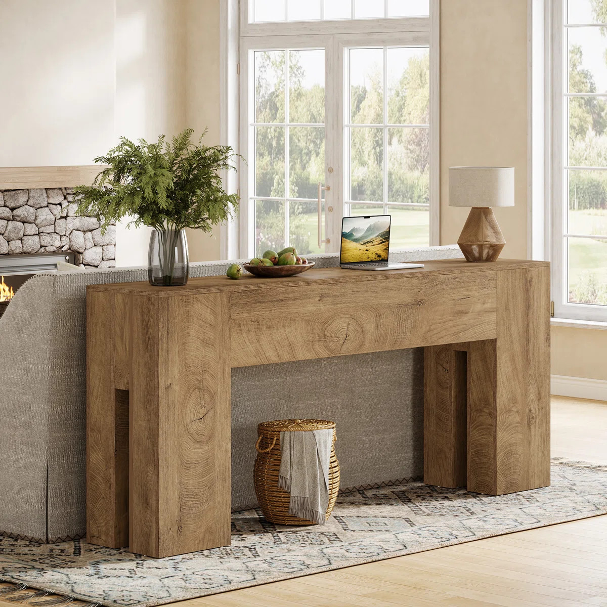 71" Farmhouse Console Table For Entryway, Long Sofa Table Behind Couch | Wayfair North America