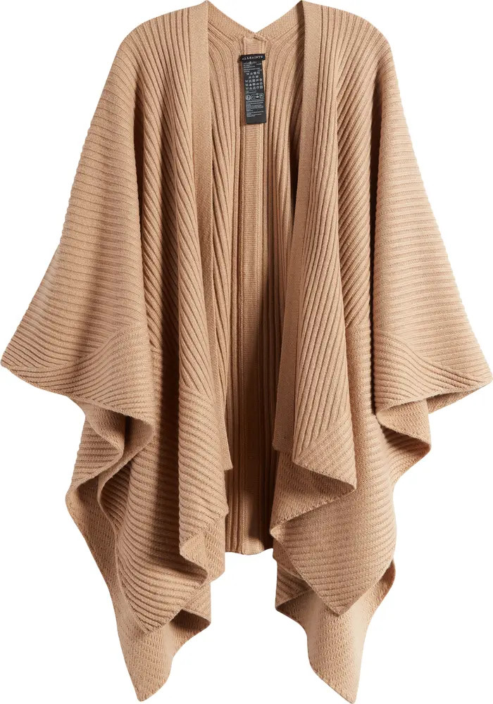 AllSaints Traveling Rib Ruana | Nordstrom | Nordstrom